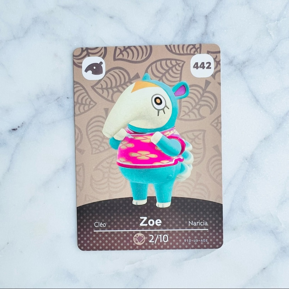 Nintendo Animal Crossing Zoe 442 amiibo card Brand New